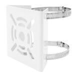 Bectro Pole Mount Camera clamp Bracket with 2 Nos. 100 MM SS Loops, for CCTV Security Camera Indoor Outdoor Universal Compatible, White