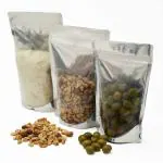 OREAYU Transparent Front/Silver Back Food graded Standup Zipper Pouches 13.5cm W x 22.5cm L (1Kg 100-120 Pcs)