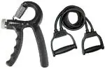 ShopiMoz Hand Grip with Doubble Toning Resistance Tube Band For Physical Therapy, Home Workouts