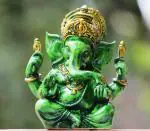 Beckon Venture Green Polyresin Lord Ganesha Idol 16.5 cm