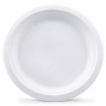 Deera White Eco-Friendly Disposable Bagasse Plates 12 Inch - 100 Pcs