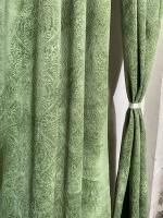Ultica Fab Polyester 8Ft Curtain for Door Set of 2 | Panel and Drapes for Home and Office Decor | Eyelet Curtains for Living Room Bedroom Kitchen, 4 x 8 Feet, Green Velvet 2 Pc