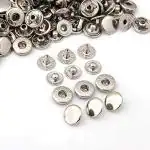 HIRDAY 50 Set Metal Sewing Press Studs Buttons Snap Fastener Popper 10mm