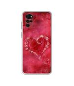 Casotec Heart Design Printed Silicon Soft TPU Back Case Cover for Motorola Moto G22 4G