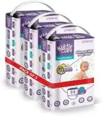 Kiddle Care Advanced Soft Baby Pants Diaper, Medium(M) Size, 34 Count, Pack of 3, 7-12 Kg - M (102 Pieces)