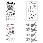 Temporary Tattoowala Line heart Angle Love Designs Pack of 4 Temporary Tattoo Sticker For Men and Woman Temporary body Tattoo (2x4 Inch)