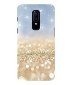 Bhaicover OnePlus 6 Golden Rubber Shiney Glitter Mobile Back Case Cover