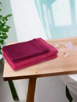 REGENCY EXPORTS PVT.LTD Quattro Towels 100% Cotton 400 GSM Set of 4 Fuscia Pink