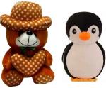 Kashish Trading Company soft brown dot with black penguin for gift(25-30 cm) - 30 cm (Multicolor)
