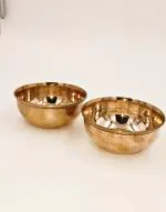 SHLINCO SHLINCO Copper, Tin Solid Katori| Kasa Katori , Bowl| - 230ml, 2 Piece, Gold, Bronze Bronze Serving Bowl (Brown, Pack of 2)