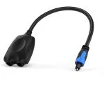 BlueRigger Toslink Digital Fiber Optic Audio Splitter 1 Male Input 2 Female Output - 0.49 ft