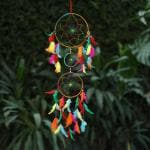 DULI Big Multicolor3Rings Dreamcatcher Wall Hanging for Living Room Office Balcony Garden76cm