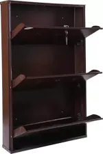 Babbar Steel 3 Door Metal Wall Mounted Shoe Rack Steel Shoe And Chappal Stand 41X26X6 Metal Shoe Rack  (Brown, 3 Shelves, Diy(Do-It-Yourself))
