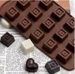 Moldberry Square Box Silicone Chocolate Mold - Create 15 Elegant Chocolates, Candies, Fondants, Jellies, Ice Cubes, and More. | Flexible, Non-Stick, Versatile Use Pack of Piece - (1)