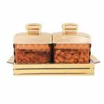 HONBAN Dry Fruit Container Tray Set with Lid & Serving Tray, Dry Fruit Gift Set Box with Lid for Serving Sweets, Chips, Cookies, Dry Fruits and Other Snacks 500 ML (SOLITAIRE)