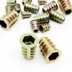 RELY (Pcs-25) M5 x10 mm Wood Insert D-Nut Internal Thread Alloy Zinc | D-nut Hex Drive Head for Fixing and Connecting Screws Bolts Nuts,Furniture Mounting Fasteners