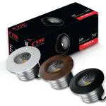 Nortek Grey 3 Watt Prima Spotlight Round Led Ceiling Light For Office Home Corridor (Pack of 5)