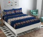 VORDVIGO 3D Polycotton Double bed Bedsheet with two Pillow covers_Size-90*90 inch ( Blue Beats Design)