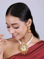 JIYANSHI FASHION Matt Finish Gold Necklace/ Rajwadi Necklace/ South Indian Jewelry/ Temple Jewelry