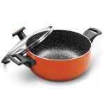 MILTON Pro Cook Granito Casserole With Glass Lid 26 cm Cook and Serve Casserole (6000 ml)