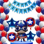 House of Banter Captain America Theme Birthday Decorations for Boys, Kids Party, Girls - Cartoon Birthday Decorations, Captain America Birthday Party Supplies