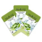 Masking Beauty Skin Moisturising, Skin Lightening, Skin Nourishing, Calming, Fairness, Natural Serum Facial Sheet Mask (Aloe Vera) Suitable for Women & Men Lyocell Mask Sheet Pack of 03