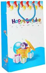 Tasche Multicolor Birthday Gift Paper Bags (10.5 Inch x 7 Inch x 2.5 Inch) Pack Of 50