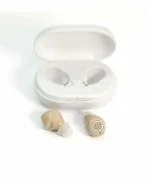 AIKA Finger Touch Wireless Hearing Aid Rechargeable Bud Sound Enhancement Both Ear Machine for Deaf and Hearling Loss People Suitable for upto 65% Hearing Loss With 3 Month Warranty (Beige)