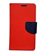 Fastship Imported Canvas Cloth Smooth Flip Cover for iPhone 5s / iPhone 5| Inside TPU & Inbuilt Stand | Wallet Style Back Cover Case | Stylish Mercury Magnetic Closure - Red