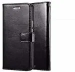 Mcase Black Artificial Leather Flip Cover For Oneplus 6 (Model - Vintage Flip - 7478)
