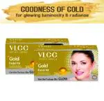 VLCC Natural Sciences Gold Facial Kit for Luminous and Radiant Complexion 60g (Pack of 2)