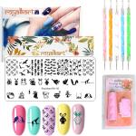 Royalkart Nail Stamping Kit 1 Stamping Image Plate, 1 Double-Sided Stamper & Scraper & Nail Art Wheel