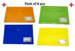 ARTCCOT Colorful Button Bag File Folder |Pack of 6 Pcs |Size: FS | Quality 160 micron.
