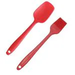 Sakoraware Silicone Spatula 27.5 cm and Pastry Brush Set Heat Resistant for Baking Cooking