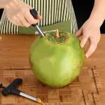 Tap2kaart Coconut Opener Tool Easy & Convenient Straw Hole Maker, Food Grade Stainless Steel Drill Cutter Peeler Coconut Opening Tool