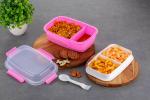 KITJOY Executive 3 Containers Lunch Box Pink 1000ml