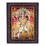 Hawai Lord Krishna Virat Roop Designer Wall Hanging Engineered Wood Photo Frame for Worship Use 8.5x7inch SFDI284BLKFRM