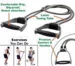 ALLFIT Resistance Exercise Band with Double Toning Tube | Heavy Quality | for Stretching, Full Body Workout / Home Gym and Toning
