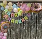 Party Midlinkerz Happy Birthday Foil Balloon Kit with Donuts for Girls (Set of 64)