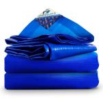 TUFFPAULIN 6FT X 9FT 120 GSM Blue Tarpaulin Tirpal Tadpatri Tharpai Thadika, Extra Strong, Reinforced Eyelets, UV Resistant, 100Percentage Waterproof Virgin, 6 Layer MLCL 3D Rib Technology,1 No.