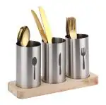 ROSTON Cutlery Holder Spoon, Knife, Fork, Chopstick, Cutlery Holder/Organizer Stand for Kitchen, Dining Table self draining.