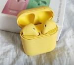 LICHEN INPODS YELLOW, Bluetooth 5.2 TWS Earbuds, in Ear Mini Wireless Headphones with Mic, Touch Controls, 27 Hr Playtime, Charging Case, Voice Assistant Compatible
