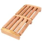 Crevizon Large Dual Foot Massage Roller Professional Wooden for Body Stress Acupressure Reflexology Tools for Foot Pain Stress Relief