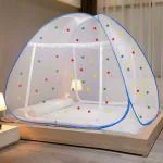 Evafly Mosquito Net for Double Bed King Size Foldable Machardani - Blue+30STARS