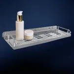 CUROVIT Stainless Steel Shelf/Shelves Wall Mount Shower Basket Stainless Steel Chrome Finish for Home Accessories/Bathroom Fittings.