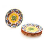 EZ Life Multicolour Ceramic Dinner Plates (Set Of 6) Pack of 1