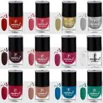 Perpaa Red, Pink, Golden, Silver, Maroon, Pink, Pink, Transparent, Red, Nude, Blue, Green Nail Polish (Pack Of 12)