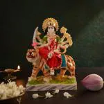 DecorTwist Sherawali Goddess Maa Durga Devi Statue In Marble Dust
