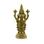 Kalarambh Brass Tirupati BalaJi Murti Idol Statue for Pooja Puja Mandir Home Decor Showpiece Gift Items Collectible Handicraft Art - Yellow, 5.8 x 2.6 x 12 Inch (L x W x H)