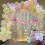 SpecialYou.in half birthday decoration items with Pink, Peach, Yellow & White balloons- 93 items